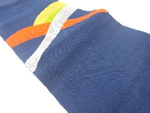 アンティーク　手織り紬抽象遠山模様織り出し名古屋帯(着用可)